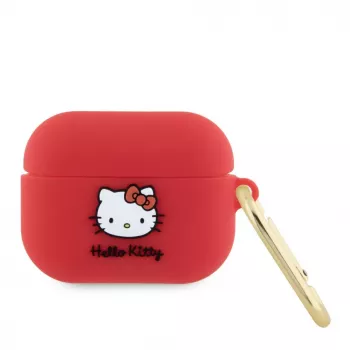 Hello Kitty Apple AirPods Pro hoesje siliconen 3D Kitty Head rood