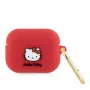 Hello Kitty Apple AirPods Pro hoesje siliconen 3D Kitty Head rood