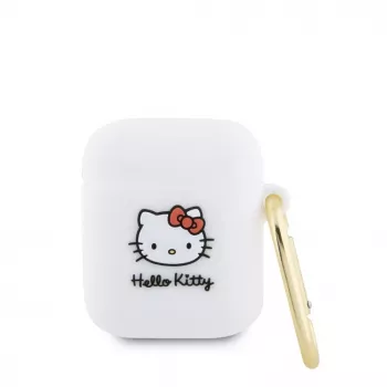 Hello Kitty HKA23DKHSH Siliconen 3D Kitty Head Case voor Apple AirPods 1/2 - wit