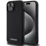 Karl Lagerfeld Apple iPhone 15 Liquid Silicone Plaque MagSafe case zwart