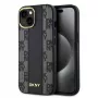 DKNY Apple DKNY PU Leather Checkered Pattern MagSafe case voor iPhone 15 zwart