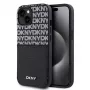 DKNY PU Leather Repeat Pattern Card Pocket Case voor iPhone 14 zwart