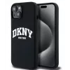 DKNY Apple iPhone 15 hardcase Liquid Silicone White Printed Logo MagSafe zwart