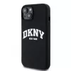 DKNY Apple iPhone 15 hardcase Liquid Silicone White Printed Logo MagSafe zwart