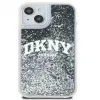 DKNY Apple iPhone 15 Hardcase Liquid Glitter Big Logo zwart