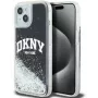 DKNY Apple iPhone 15 Hardcase Liquid Glitter Big Logo zwart