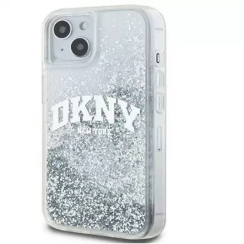 DKNY Apple iPhone 15 Hardcase Liquid Glitter Big Logo zwart
