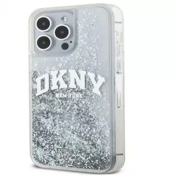 DKNY Apple iPhone 15 Pro 6.1 Hardcase Liquid Glitter Big Logo zwart