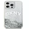 DKNY Apple iPhone 15 Pro 6.1 Hardcase Liquid Glitter Big Logo zwart