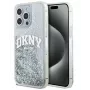 DKNY Apple iPhone 15 Pro 6.1 Hardcase Liquid Glitter Big Logo zwart