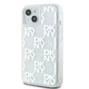 DKNY Apple iPhone 15 Hardcase Liquid Glitter Multilogo wit