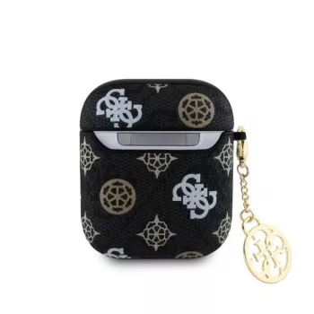 Guess AirPods 1/2 PU 4G Peony Charm case zwart