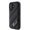 Karl Lagerfeld Hardcase voor iPhone 16, Quilted Signature, zwart