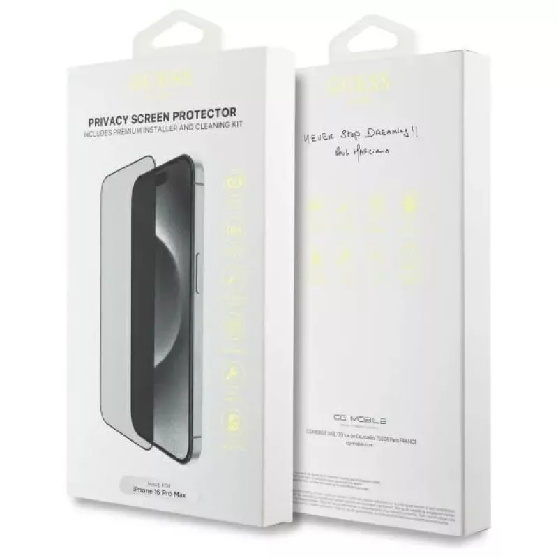 Guess iPhone 16 Pro Max privacyscreenprotector 2.5D Outline