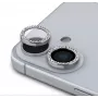 Guess Apple iPhone 16/16 Plus Fixed Glitter beschermlens zilver
