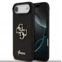 Guess Apple iPhone Air PU Fixed Glitter 4G Metal Logo case zwart