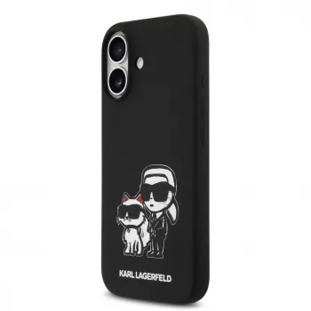 Karl Lagerfeld Apple iPhone 17 Liquid Silicone K&CH Sketch MagSafe case zwart