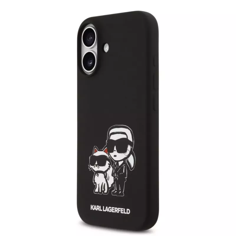 Karl Lagerfeld Apple iPhone 17 Liquid Silicone K&CH Sketch MagSafe case zwart