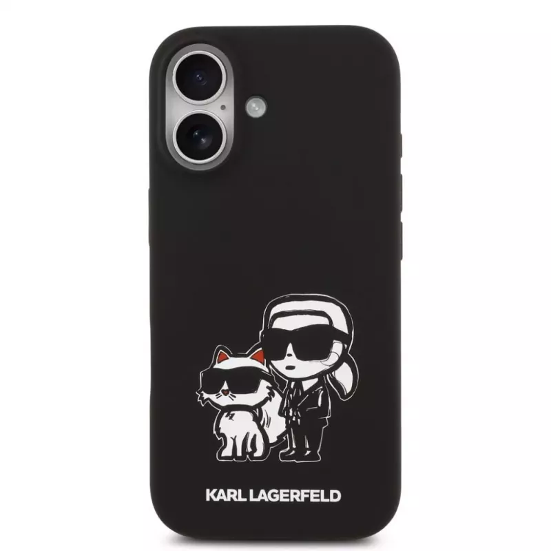 Karl Lagerfeld Apple iPhone 17 Liquid Silicone K&CH Sketch MagSafe case zwart