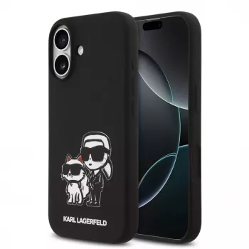 Karl Lagerfeld Apple iPhone 17 Liquid Silicone K&CH Sketch MagSafe case zwart