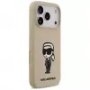 Karl Lagerfeld Apple iPhone 17 Pro siliconenhoes met MagSafe - bruin (KL Sketch & Logo)