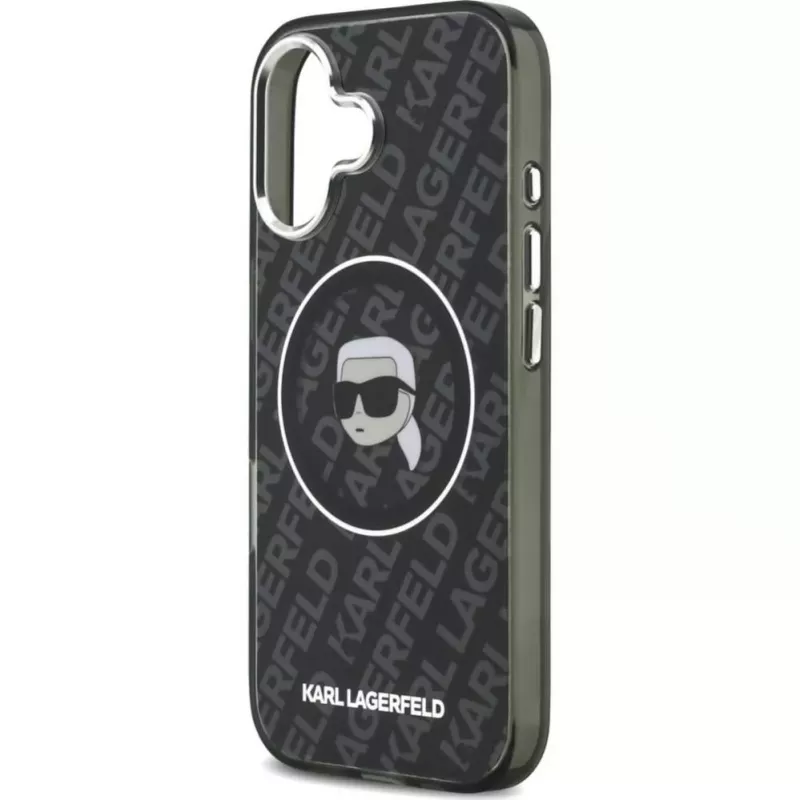 Karl Lagerfeld Apple iPhone 17 siliconenhoes met MagSafe KL Head Logo zwart