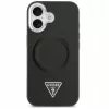Guess Apple iPhone 17 PU Leder Triangle Logo MagSafe hoes zwart