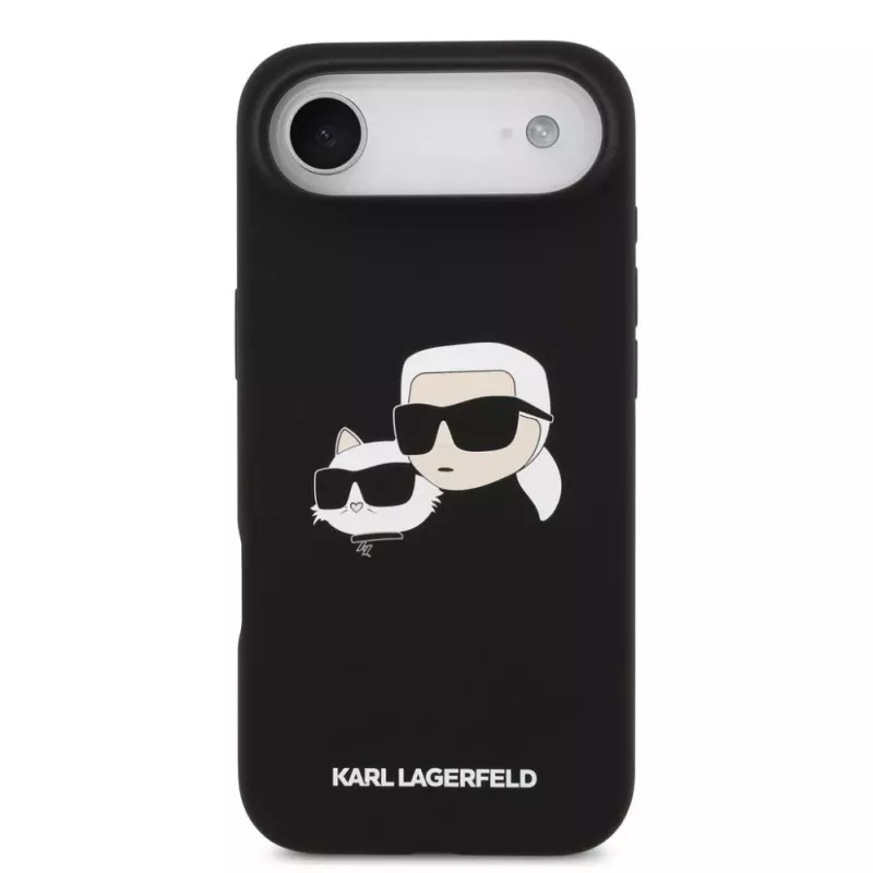 Karl Lagerfeld Apple iPhone Air Liquid Silicone Double Heads MagSafe-hoesje zwart
