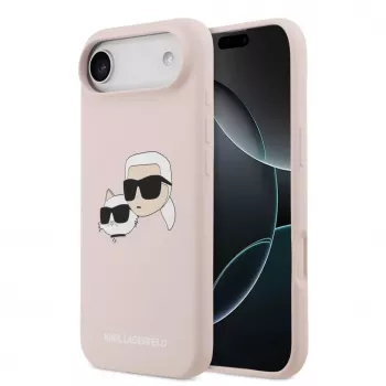 Karl Lagerfeld Apple iPhone Air Liquid Silicone Double Heads MagSafe-hoesje roze