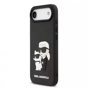 Karl Lagerfeld 3D Rubber Karl and Choupette Hoesje voor iPhone Air, zwart