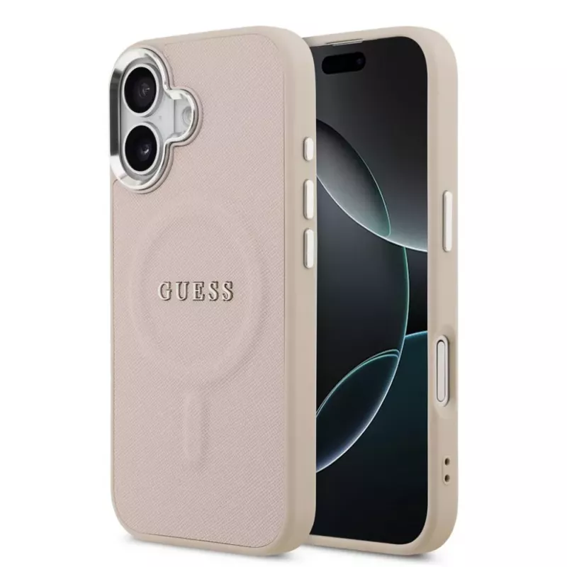 Guess Apple iPhone 17 PU Saffiano MagSafe-hoesje roze