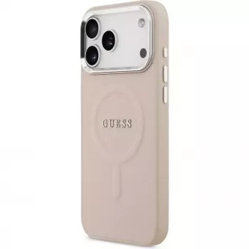 Guess Apple iPhone 17 Pro Max siliconen hoesje met MagSafe Classic Logo roze