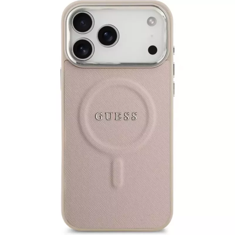 Guess Apple iPhone 17 Pro Max siliconen hoesje met MagSafe Classic Logo roze
