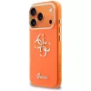 Guess IML 4G Script Metal Hoesje voor iPhone 17 Pro, oranje