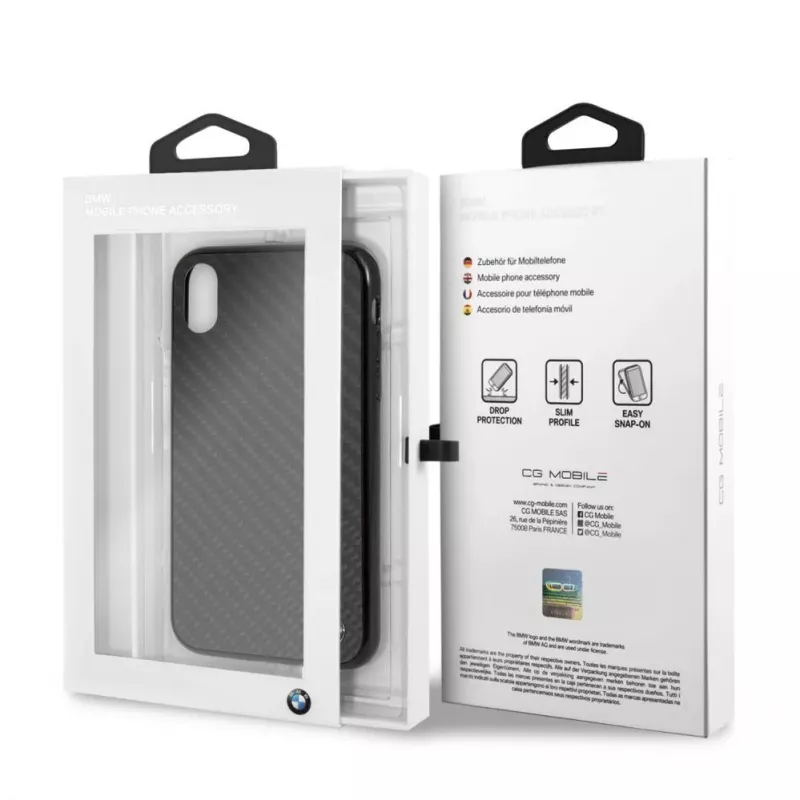 BMW Apple iPhone XR Signature hardcase echt carbon zwart