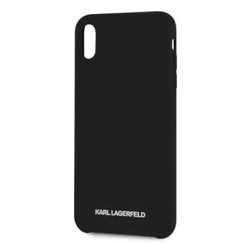 Karl Lagerfeld Apple iPhone XR Silver Logo siliconen hoesje zwart