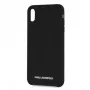 Karl Lagerfeld Apple iPhone XR Silver Logo siliconen hoesje zwart