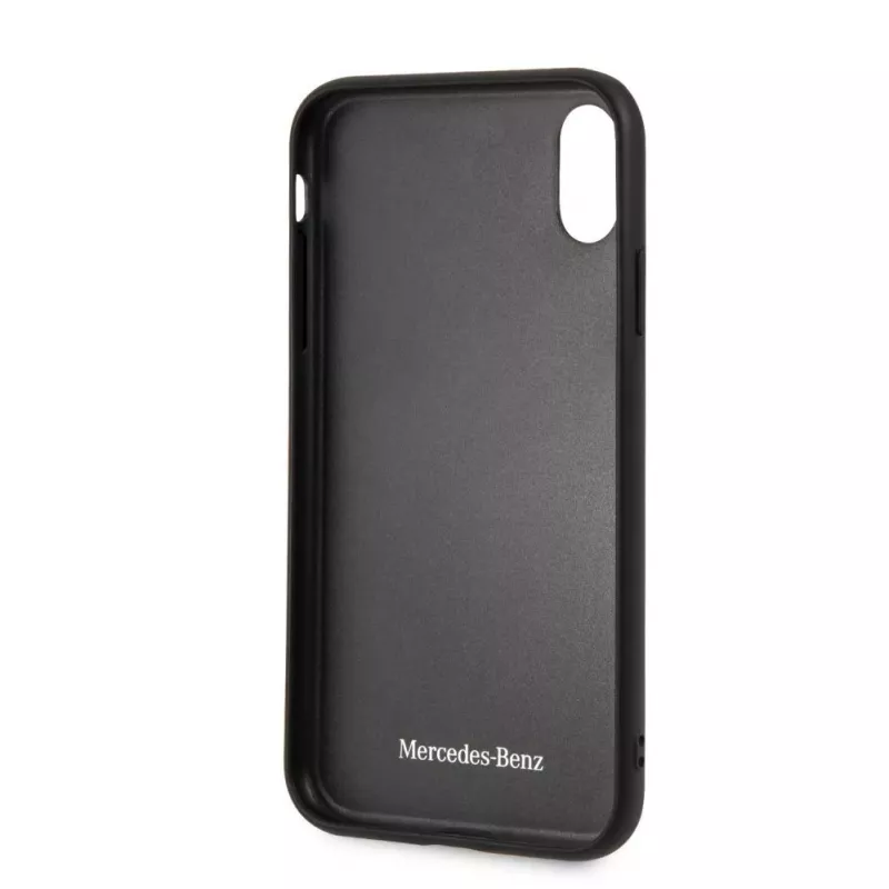 Mercedes-Benz Apple iPhone XR Twister echt leren hardcase grijs