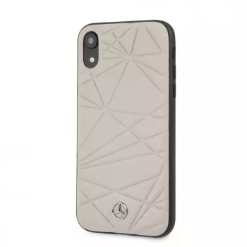 Mercedes-Benz Apple iPhone XR Twister echt leren hardcase grijs