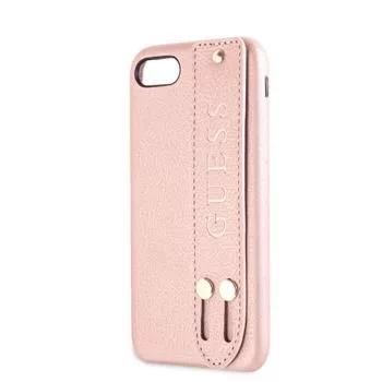 Guess iPhone 7/8/SE 2020 Saffiano Strap hoesje roze