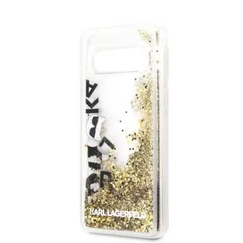 Karl Lagerfeld Samsung Galaxy S10e Glitter Floating hoesje zwart goud