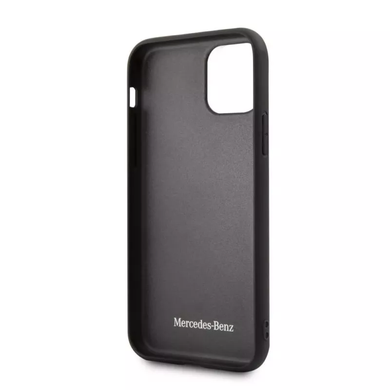 Mercedes-Benz Apple iPhone 11 Pro Quilted echt leren hoesje blauw