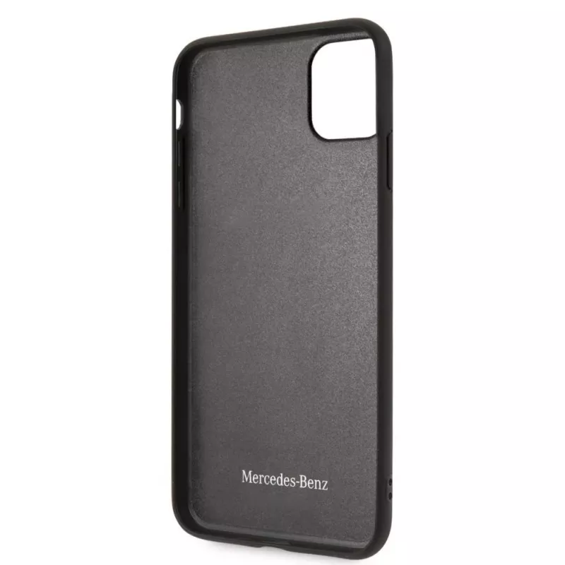 Mercedes-Benz Apple iPhone 11 Pro Max Quilted echt leren back cover blauw