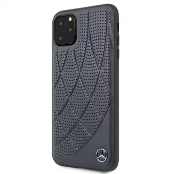 Mercedes-Benz Apple iPhone 11 Pro Max Quilted echt leren back cover blauw