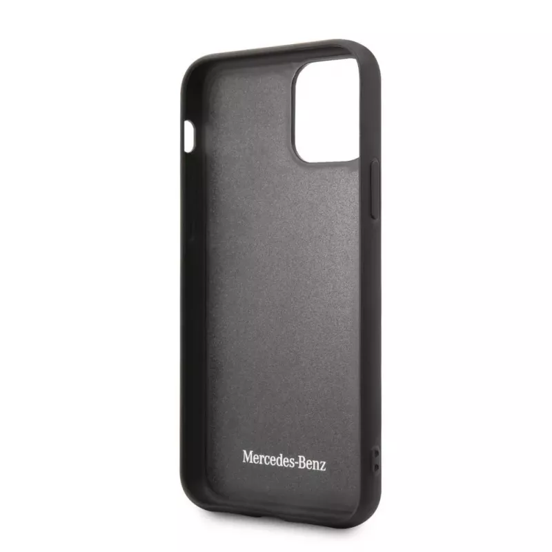 Mercedes-Benz Apple iPhone 11 Pro hardcase leer carbon zwart