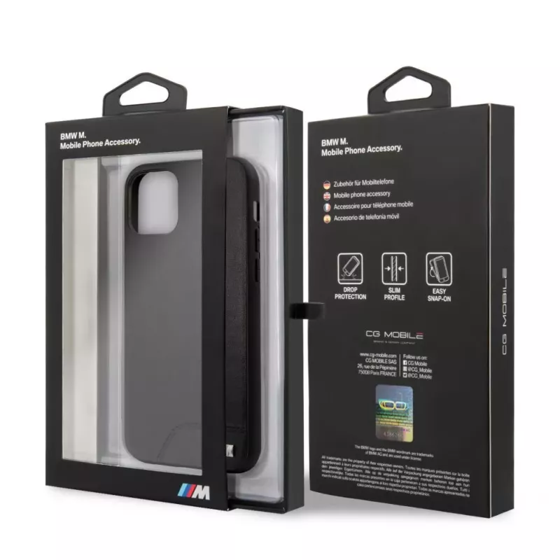 BMW Apple iPhone 11 Pro Hardcase glad PU-leer zwart