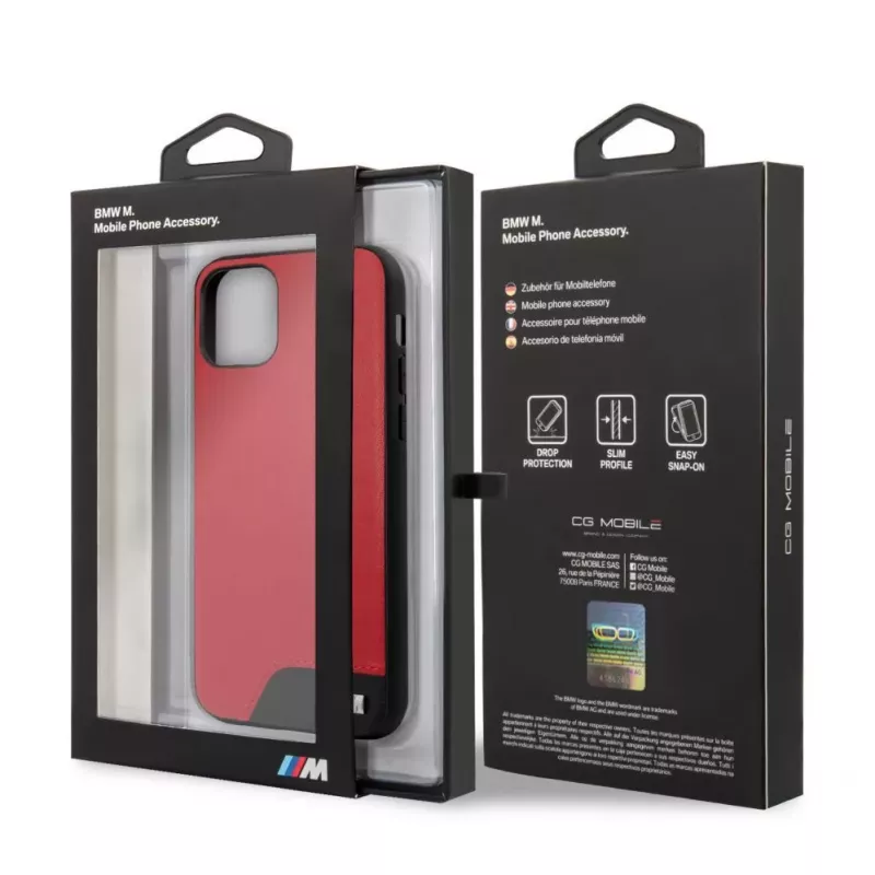 BMW Apple iPhone 11 Pro Hardcase glad PU-leer rood