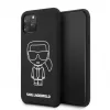 Karl Lagerfeld Apple iPhone 11 Pro Silicone Ikonik White Outline zwarte achterkant hoesje