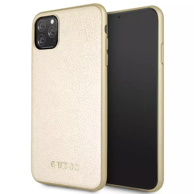 Guess Apple iPhone 11 Pro Max Iridescent PU hard case goud