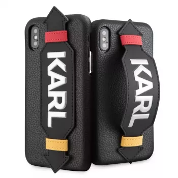 Karl Lagerfeld Apple iPhone X/XS PU-hoesje met strap zwart